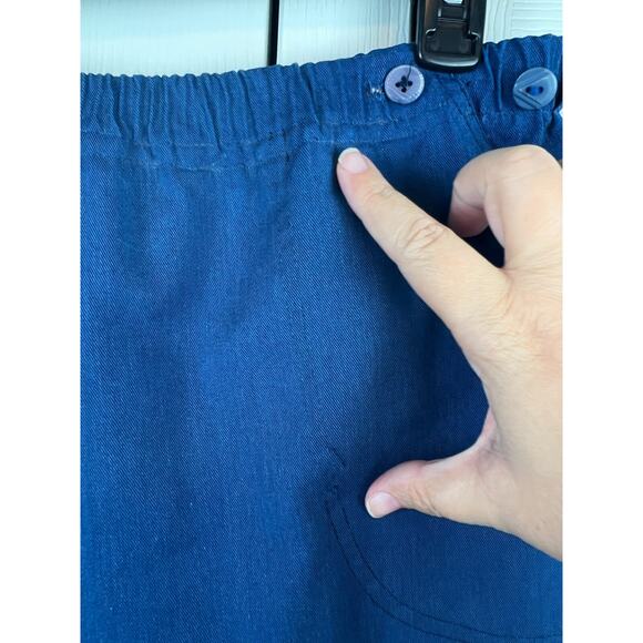 Vintage 70s The Fox Collection Women's Wide Leg Shorts Culottes Blue Missy 16 - Picture 2 of 9